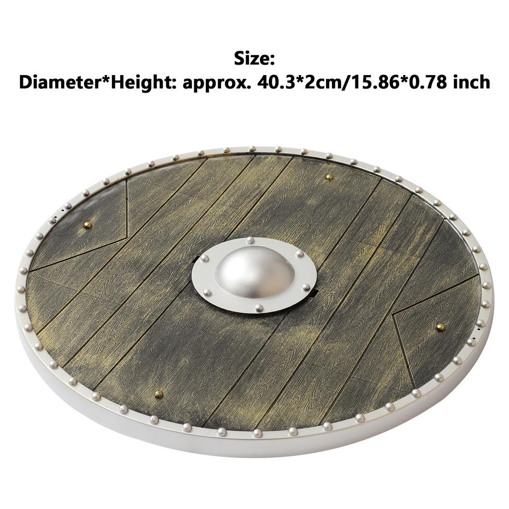 1Pc Medieval Retro Vintage Roman Hero Warrior Ancient Prop Viking Shield for Halloween Stage Performance Cosplay Role Play and Photography