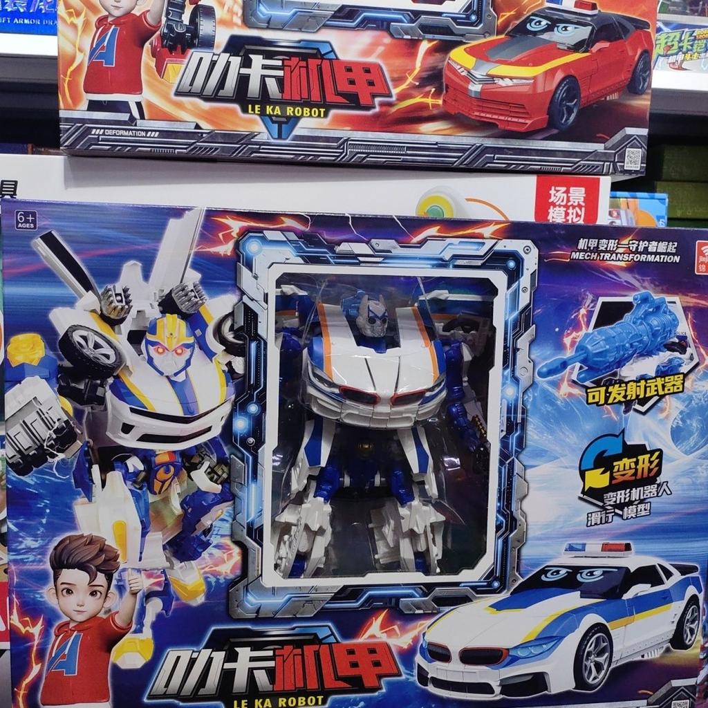 In Stock Transformation Robot Action Figure Model Toyblue Cop Trinity Suv Car Card Truck Mech Model  Birthday Toys Gifts