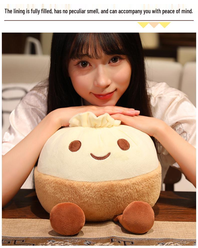 Cute Dumpling Plush Toy Cushion - Jiaozi Doll for Girls