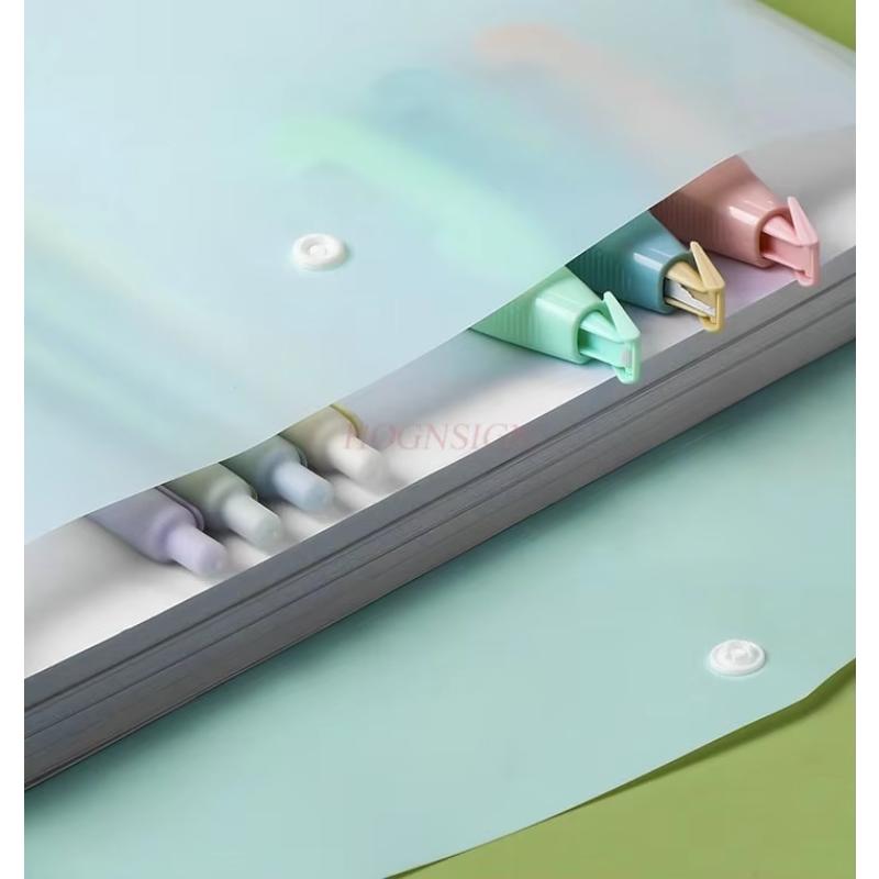 10pcs A4 file bag, transparent button bag, thickened large capacity plastic waterproof bag, data bag, folder organization