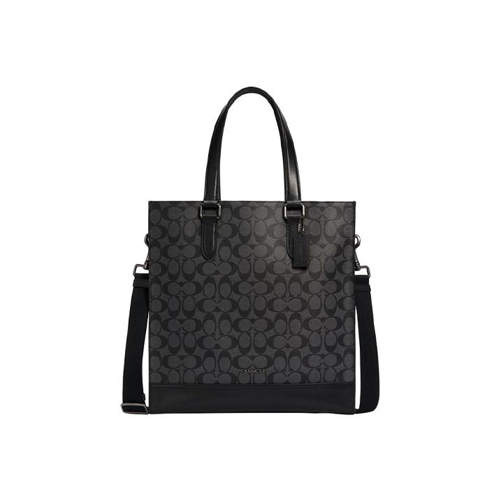 

Coach Graham 36 Classic Monogram Canvas And Leather Tote Bag Men Tote Charcoal C3232-QBMI5 Basic Set (Bag+Dust Bag)