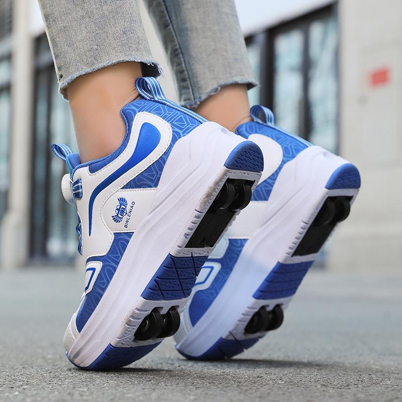 29-40 Children's Four-wheel Sports Shoes Detachable Flat Shoes Children's Skating Roller Skates Shoes for Kids
