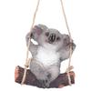 Pryskyřičná houpající se koala zvířecí model figurka socha závěsná ozdoba venkovní dekorace na dvůr