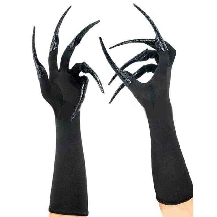 Halloween Kostüm Fingernägel Hexenhandschuhe für Erwachsene Dark Series Lange Nägel Handschuhe Maskeradenhandschuhe Partyzubehör