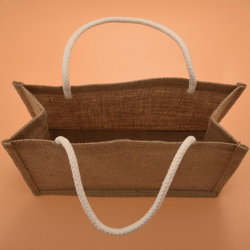 M-Modern-Jute Burlap Tote Large Reusable Grocery Bags With Handles Women Shopping Bag DIY Eco-Friendly Shopping Bag