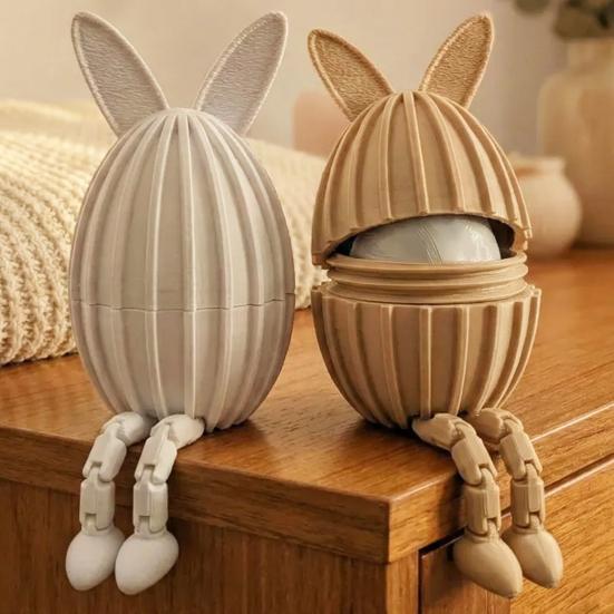 3D tištěné plnitelné velikonoční vajíčko, kloubový ohebný velikonoční zajíček s pohyblivými klouby pro dekoraci stolu, výplň do velikonočního košíku, dárky pro děti i dospělé
