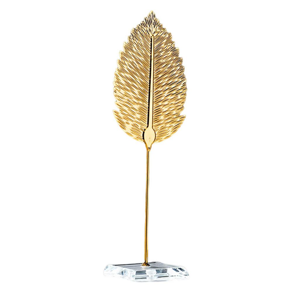 Metal Leaf Decor 21cm/8.26inches Iron Leaf Statue With Base Household Table Decoration Aesthetic Home Table Centerpieces For