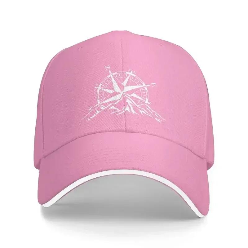 Fashion Compass Rose Mountain Baseball Cap Men Women Breathable Nautical Dad Hat Sports