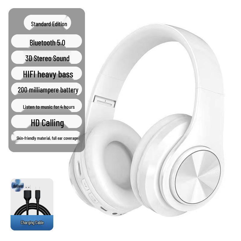 2025 Luminous Wireless Over-Ear Bluetooth Headphones with Heavy Bass and Large Earcups for Boys, Ideal for Running.
