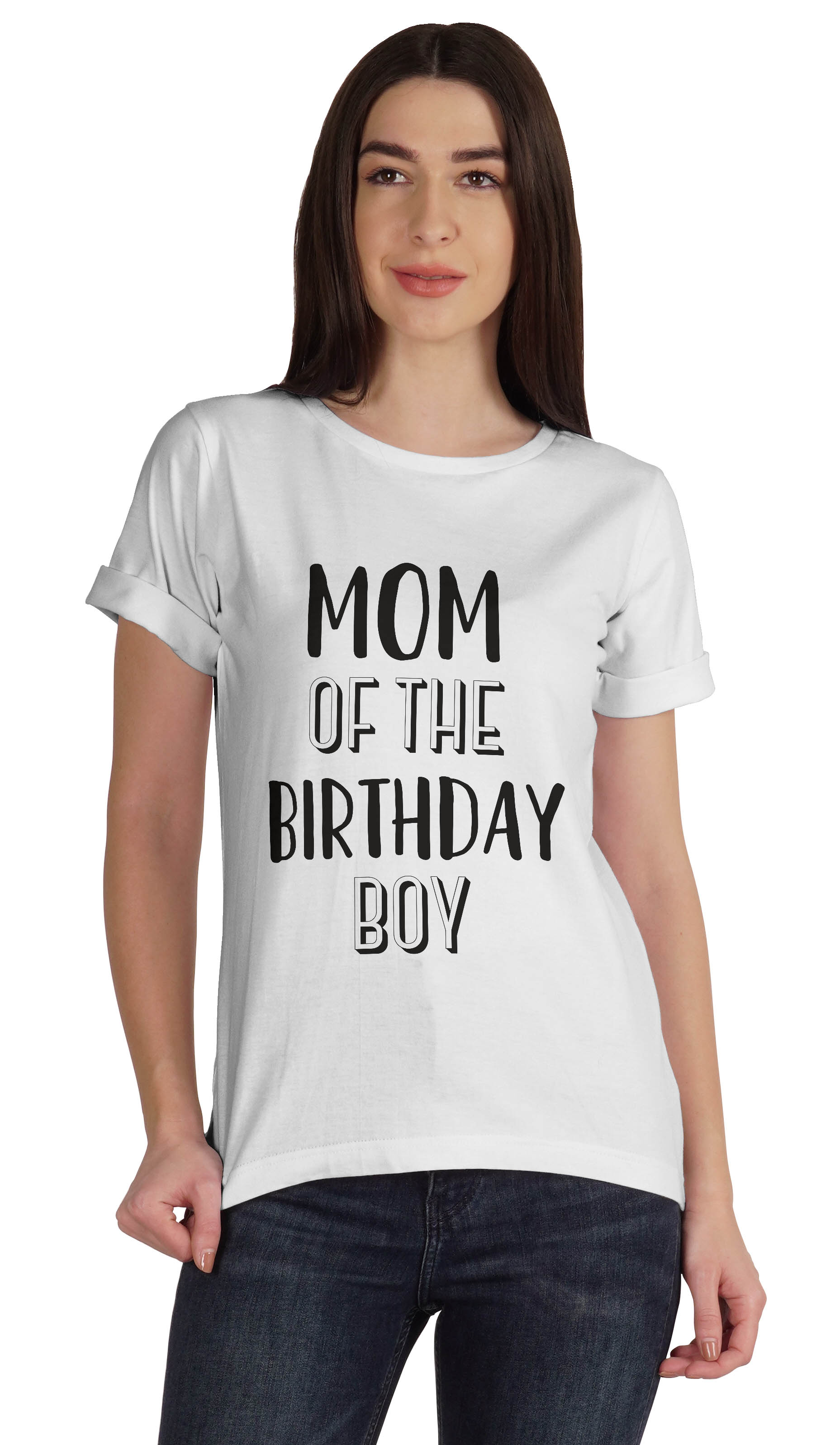 

Inkmeso Scoop-Neck Mom Of The Birthday Boy Graphic Tshirt XXL білий