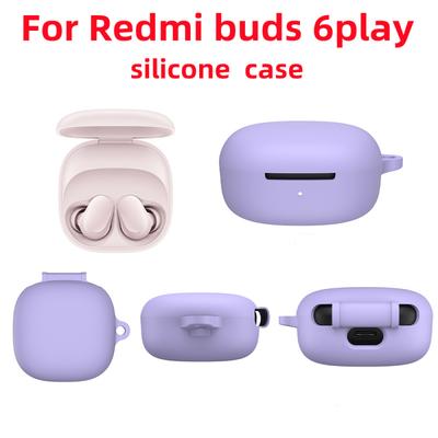 כיסוי סיליקון רך עבור Redmi Buds6 Play, תואם ל-Redmi Buds6 Play, כיסוי מעטפת עמיד בפני זעזועים, כיסוי מגן