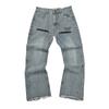 EastRogue High Street Washed Faded Distressed Baggy Jeans Straight Baggy Retro Casual Denim Trousers Vintage Loose Denim Pants
