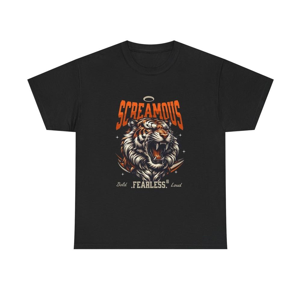 Screaming Tiger Fearless Graphic T Shirt Unisex Heavy Cotton Tee Gift Unisex T-Shirt XXL