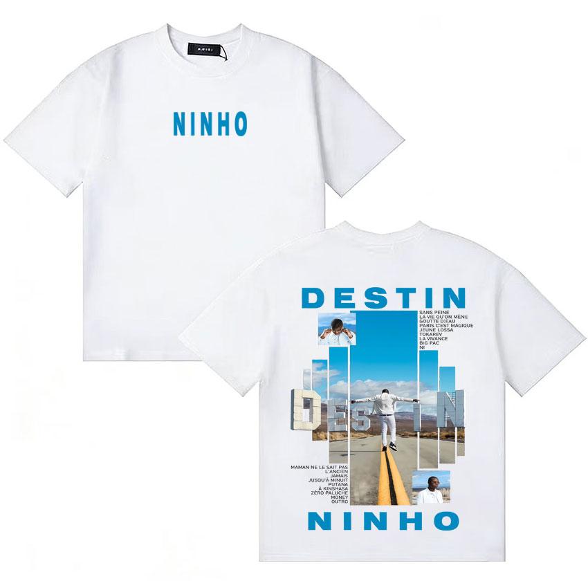 Rapper Ninho Destin Frence Music Poster Tshirt Gothic Loose Tshirts Unisex Women Double Sided Cotton Hot Sale Punk ONeck T Shirt