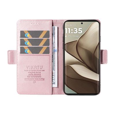 YIKATU YK-003 Für Motorola Edge 50 5G Hülle Brieftasche Ständer Leder Handyhülle Seitliche Schnalle