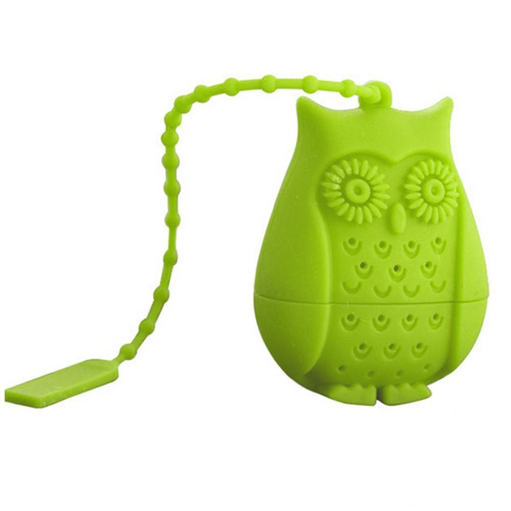 Силиконовый свободный фильтр для заварки чая с мультяшной совой, ситечко для заварки чая, новинка, перфорированный подарок