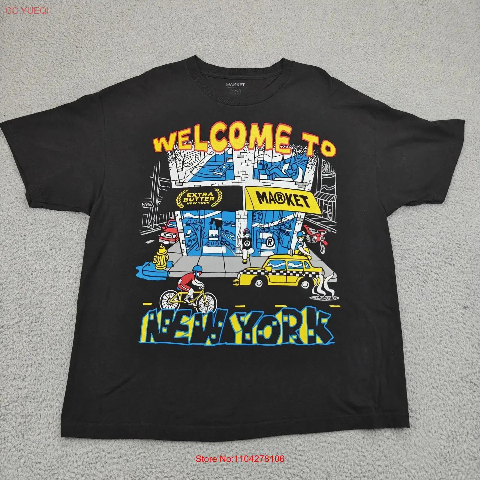 

Market Extra Butter Welcome To New York T Shirt Mens 2XL Black Streetwear vintage Washed Comfortable Stretched Casual Versatile 5XL різнокольоровий