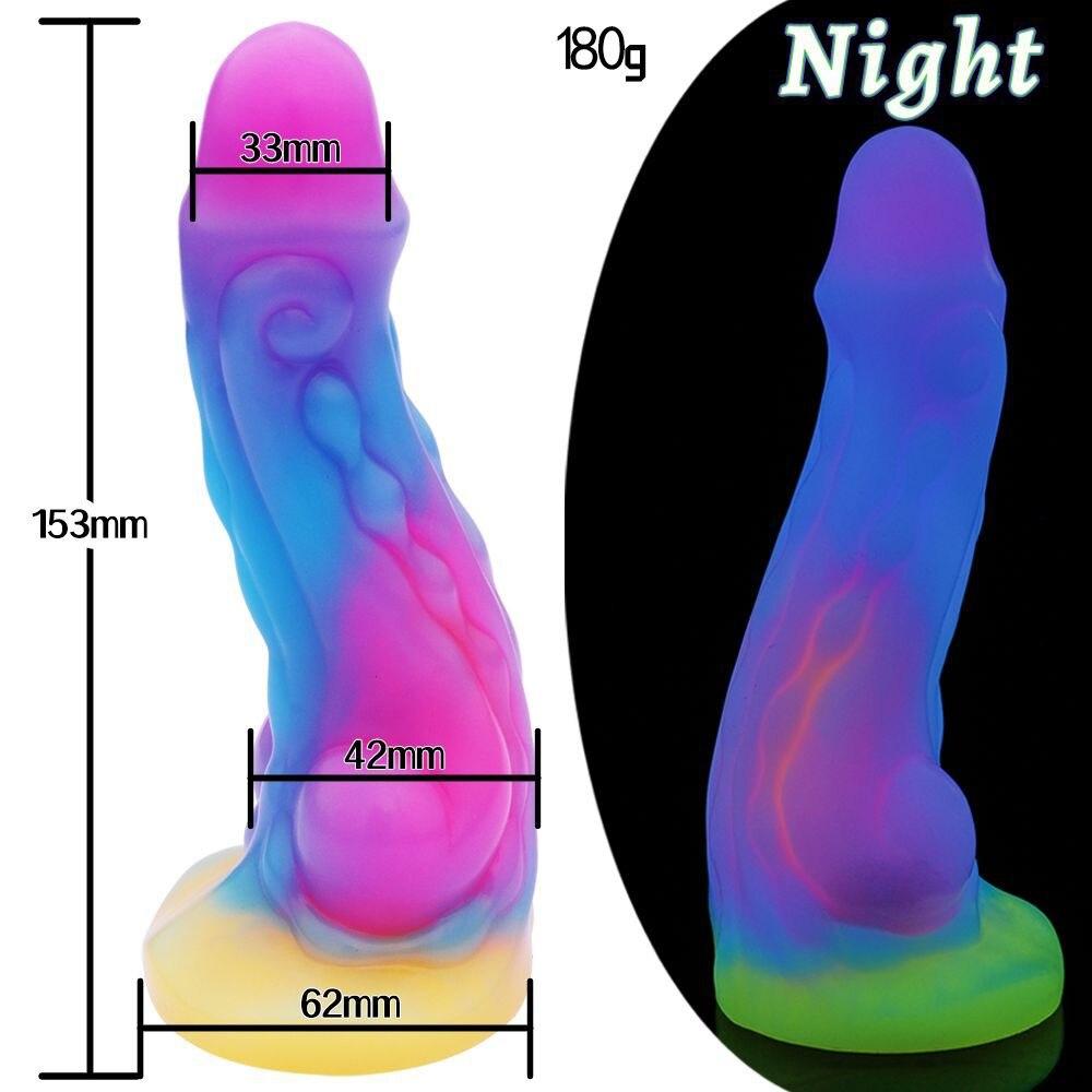 Luminous Anal Plug Mixed Colors Dildo Female Masturbator Adult Sex Toys Realistic Penis Silicone Dick BDSM