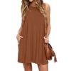 Women's Plus Size Summer Irregular Hem Casual Swing  Tee Tank Dress