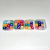 9/10 pezzi/scatola 16mm Colore Solido Colore Trasparente Dadi da Gioco Gioco da Tavolo Dadi Numerati Forma Quadrata Dadi a Punti Multicolore