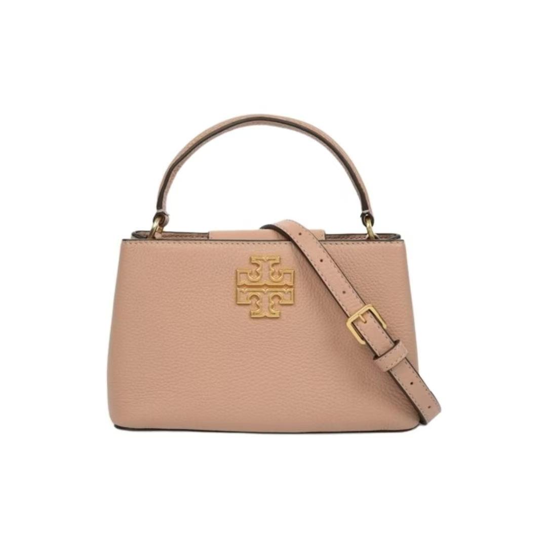 

Tory Burch Britten Open Top Adjustable Shoulder Strap Litchi Grain Leather Tote Bag Shopping Bag Women Tote Pink 145357-664 Basic Set (Bag+Dust Bag)