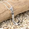 Collar Colgante de Anzuelo de Pescado Hawaiano Leilani para Hombre, Plata de Ley 925 con Grabado de Volutas y Cadena de Cuerda de 45 cm