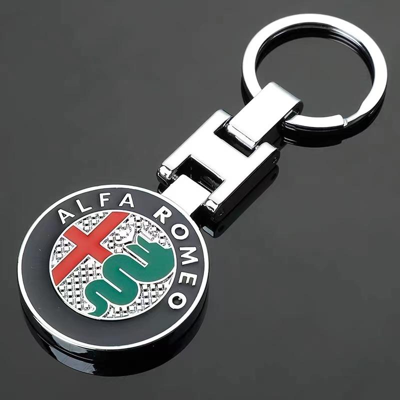 Zinc Alloy Key Ring Keychain Car Logo Accessories For Alfa Romeo Giulietta GT 159 147 156 Mito Brera Giulia F1 Stelvio Volante TM4