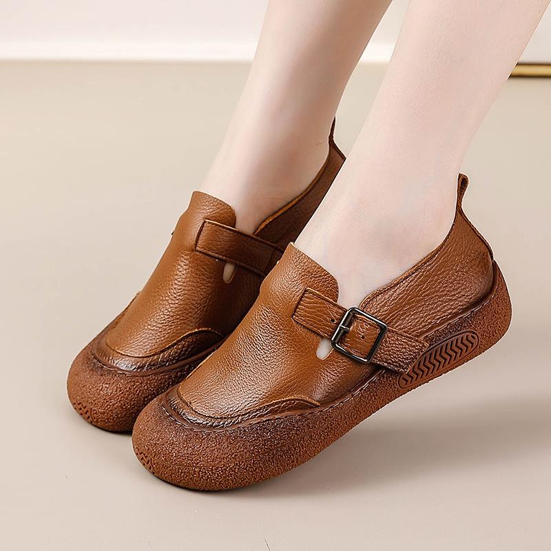 Dámské Ležérní Polobotky na platformě Pohodlné Pracovní Boty Do práce Kožené Slip-On Boty pro ženy Ploché Řidičské Vycházkové Šaty Boty Penny Mokasíny