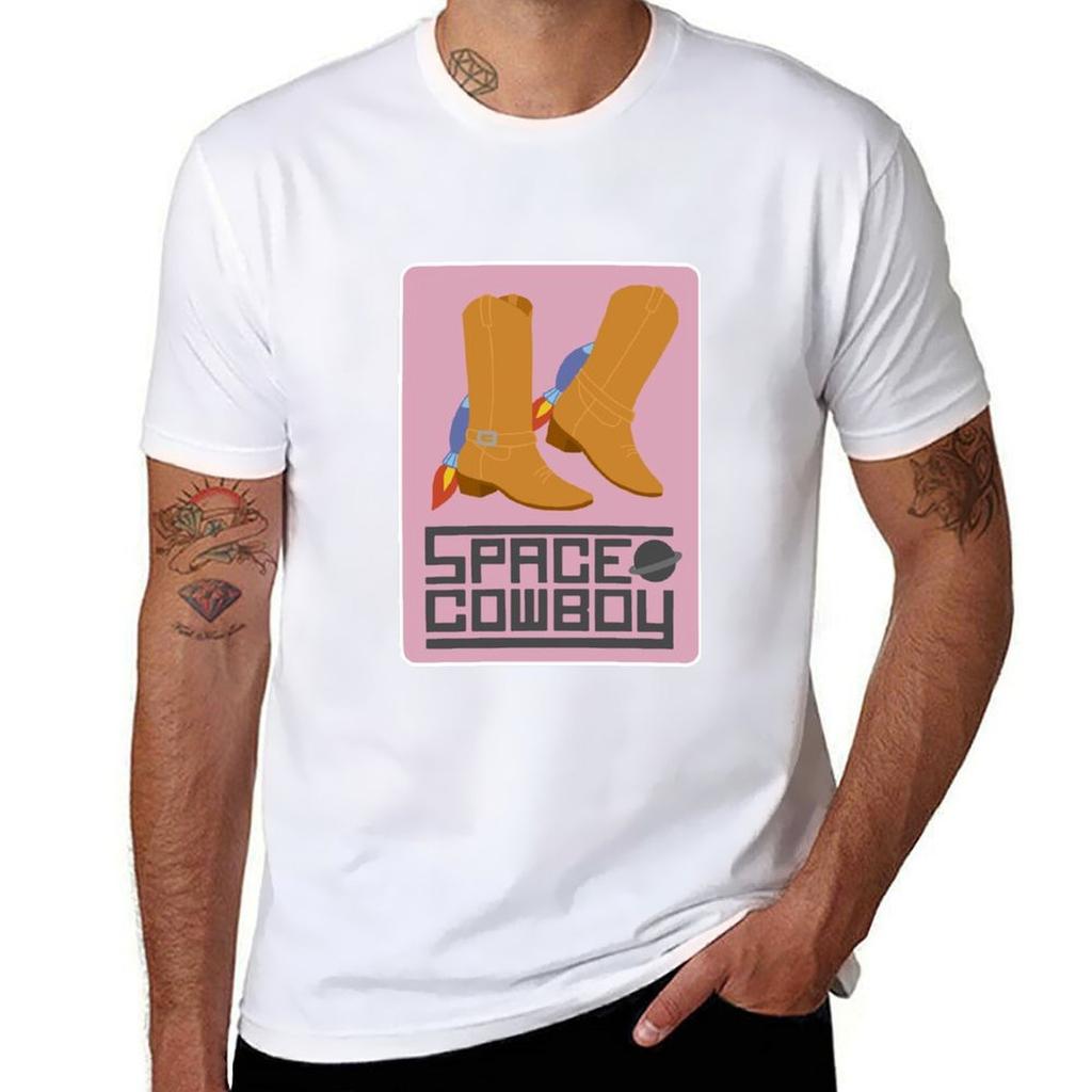 Space Cowboy Rocket Boots Tshirt Modern Print Casual Tshirt