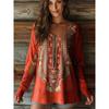 Women's Boho T Shirt Long Sleeve Floral Graphic Plants Vintage Stylish Casual Long Sleeve V Neck Regular Tops
