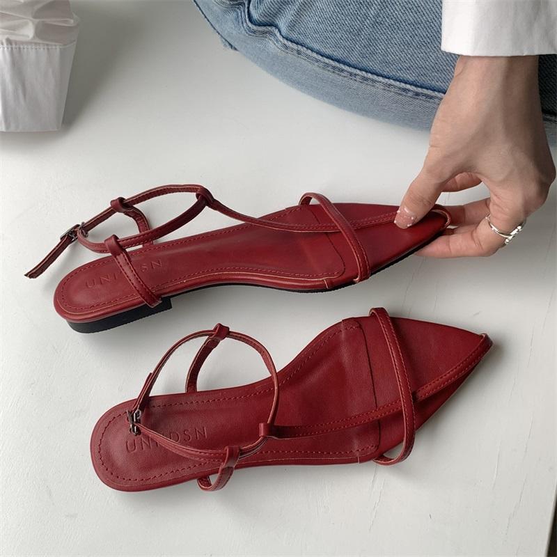 Bailamos Women Summer Flat Sandals Fashing Narrow Band Modern Sandals Women Casual Beach Shoes Sandalias Mujer