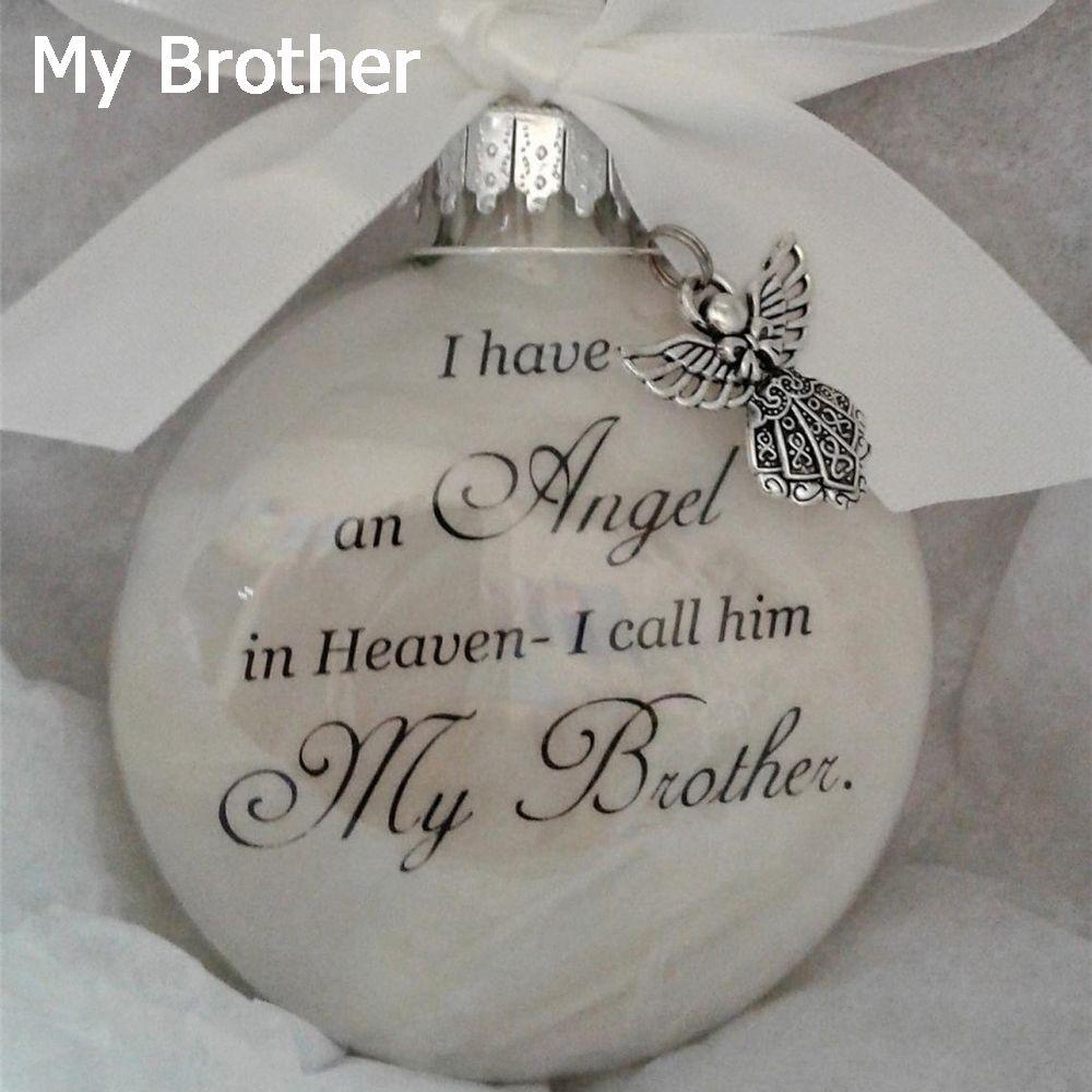 An Angel In Heaven Christmas Tree Hanging Ornaments Family Pendant Memorial Ornament Feather Ball