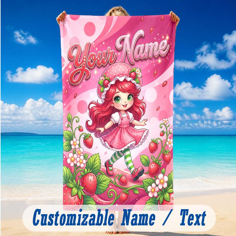Fantasy Magic Theme Beach Towel Personalized Custom Name & Text Soft Quick Dry Beach Towel for Swimming Travel