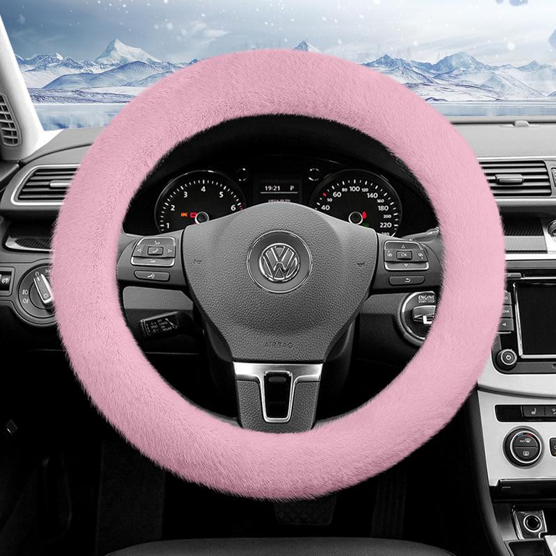 Suitable for Volkswagen Plush Steering Wheel Cover, Autumn and Winter Warm Non-Slip Protective Cover, Golf Tiguan Polo T-Roc Jetta Id.4 Id.3 Atlas