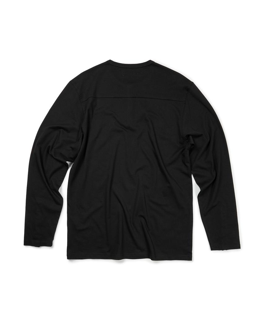 ETCE (Base) Snap Sleeve Henley Neck Tee (Black)