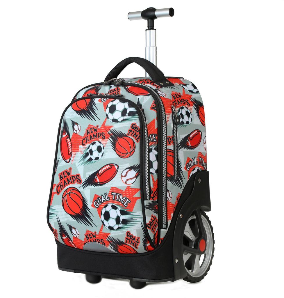 Vistar Climbing-Stairs Water-Resistant Trolley Backpack with Large Wheels & Capacity for Students