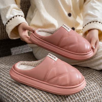 Warm Waterproof Cotton Slippers Autumn and Winter Indoor Home Non-slip Thick Bottom Piled Thickened Couple Outer Wear Cotton Mop