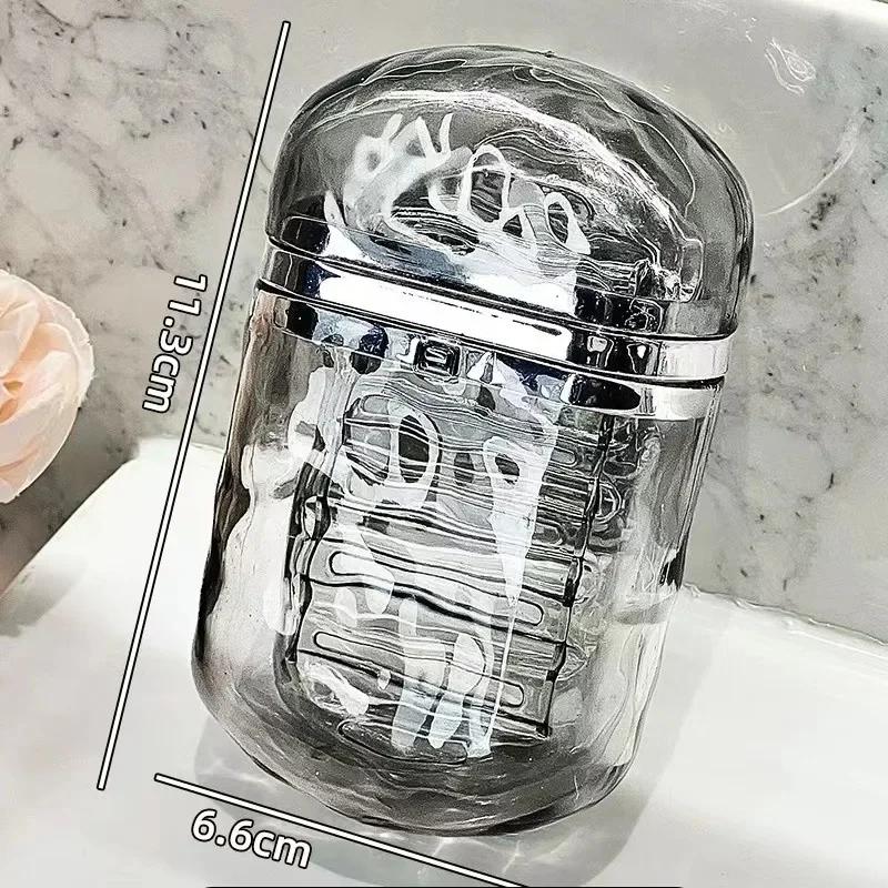 

Travel Soap Box with Drain Dish Transparent Water Ripple Bathroom Supplies Mini Portable Soap Storage Case Sealed Lid Two-layer