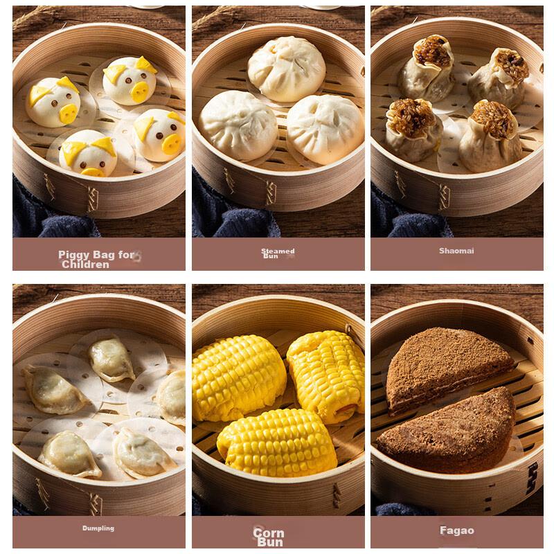 MEIJINJIA Steamer Paper, 20cm X 100 Sheets, Disposable Food-Grade Paper for Buns And Mantou, Non-Stick Household Steamer Liner Paper, Round Shape