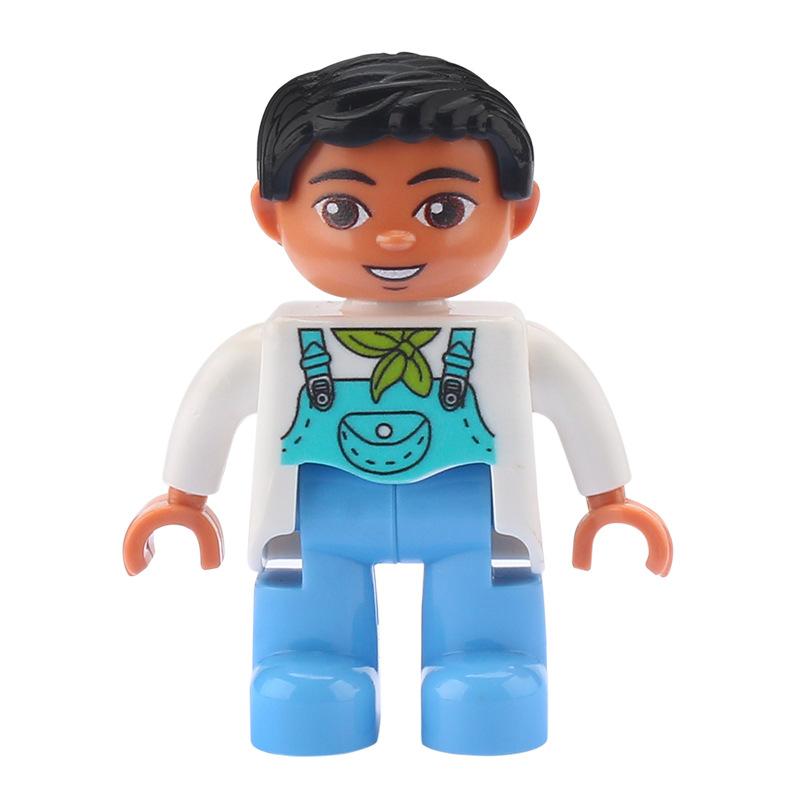 Big Building Blocks Boy Girls Family Policemen Figures Doll Compatible Duplos Children Kids Self Locking Bricks Assemble Toys