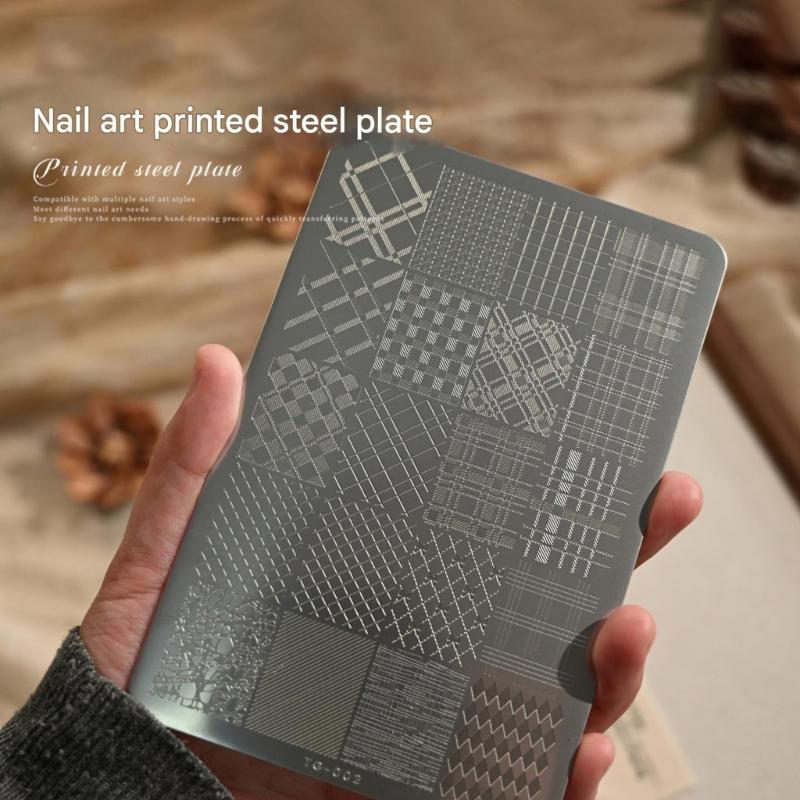 Stainless Steel Manicure Stamp Plate with Smooth Surfaces Ensuring Safety Metal Texture for Kids and Creative Activity