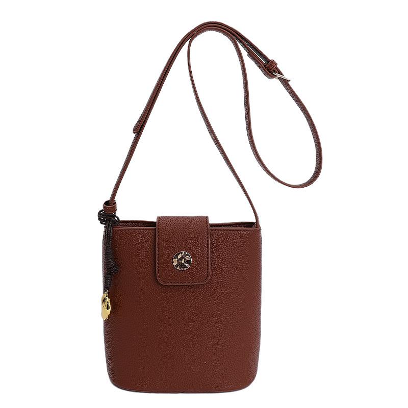 Retro Niche Texture Mobile Phone Bag Women's 2025 New Fashion Going Out Bucket Bag Foreign Style Ins Shoulder Messenger Bag