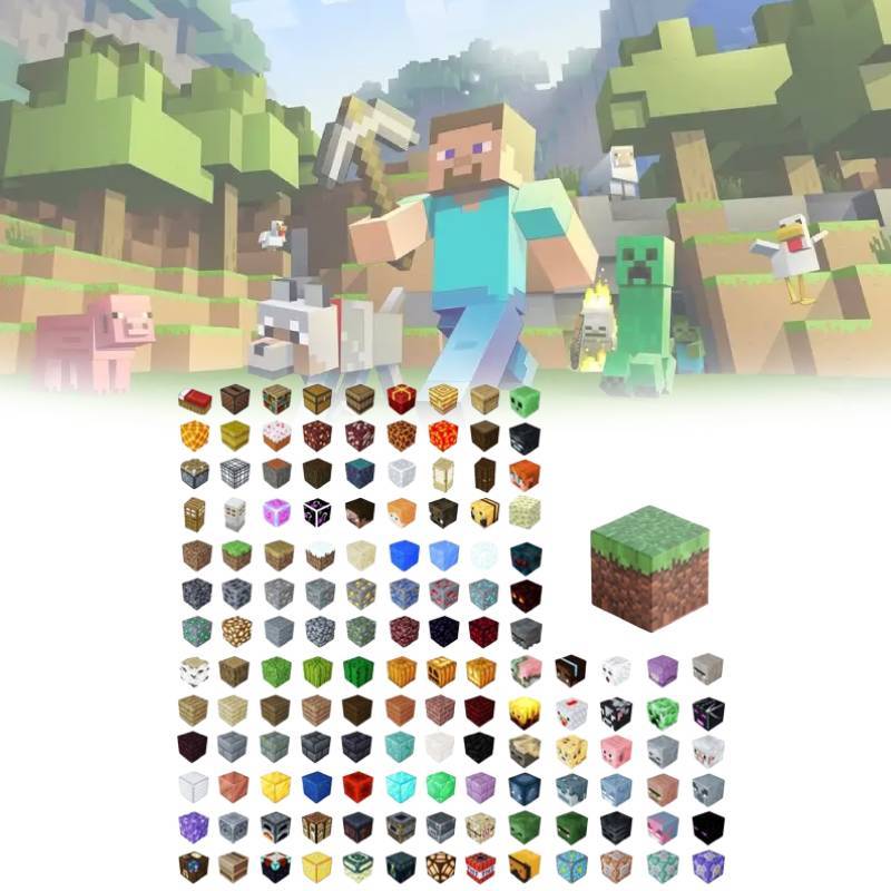 Magnetic 50pcs Building Blocks Children Minecraft Style Creative Learning Toy