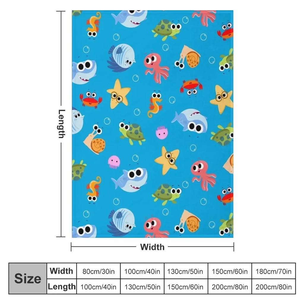 Finny The Shark Pattern 01 Throw Blanket For Baby For Sofa Thin Blankets