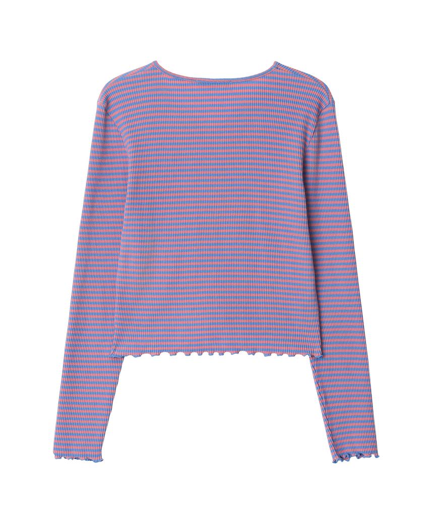 Nyuluki Shirring Point Long Sleeves T-Shirt_Pink