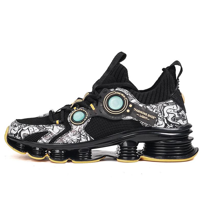 

Blade rebound men s shoes mesh breathable running shoes youth trend versatile height increase shock absorption sports shoes 44 чёрный