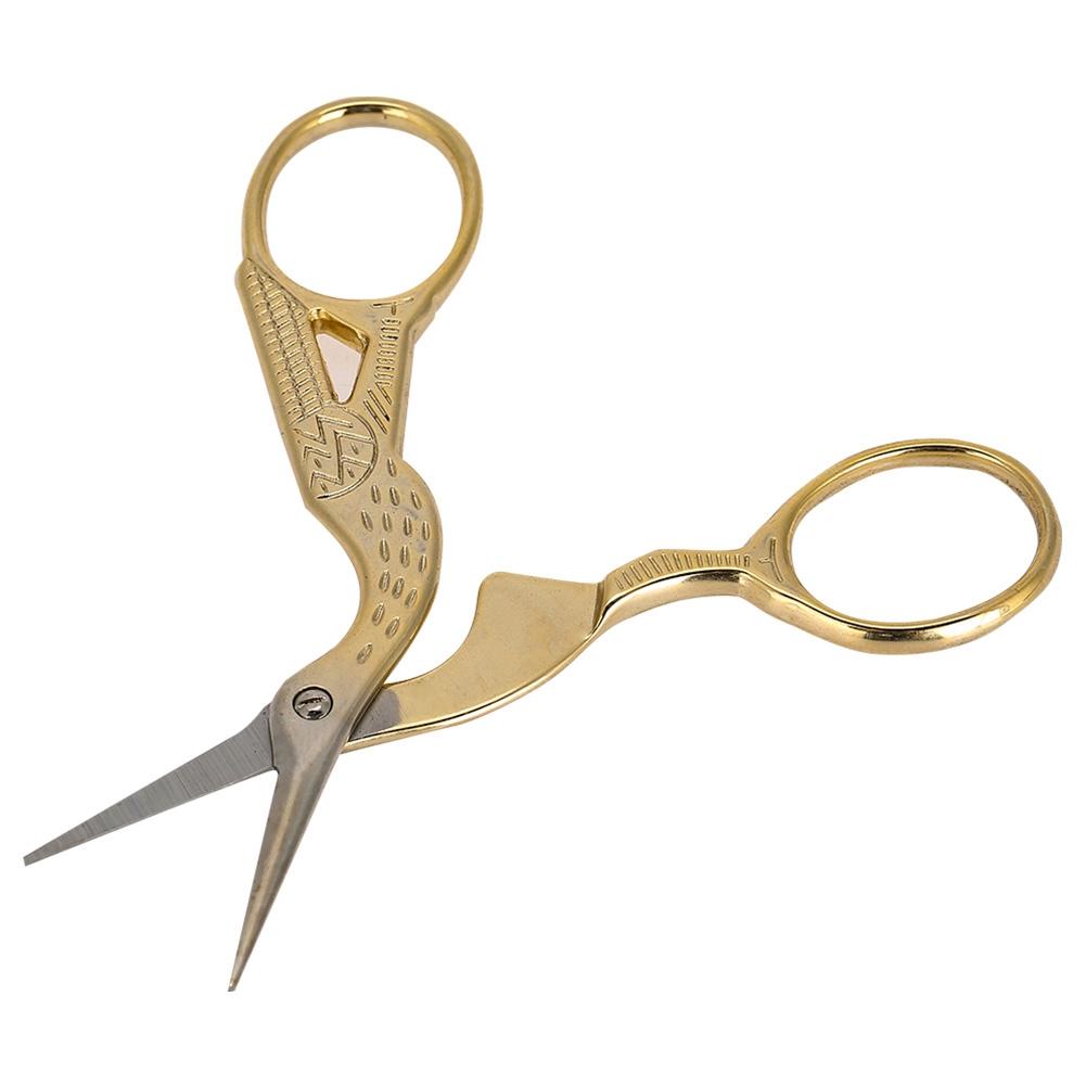 Professional Vintage Nail Art Stainless Steel Scissor Manicure Shear Tools Gold