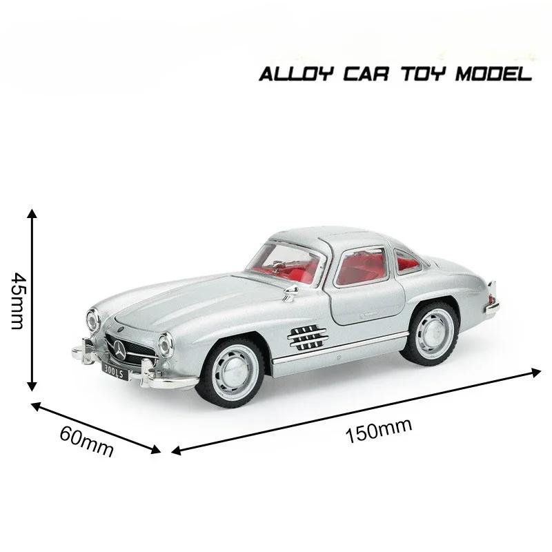 

Diecast Alloy 1/32 Scale Benzs 300SL Sport Car Model with Sound Light Collection Miniature Voiture Children Boy Toy Vehicle