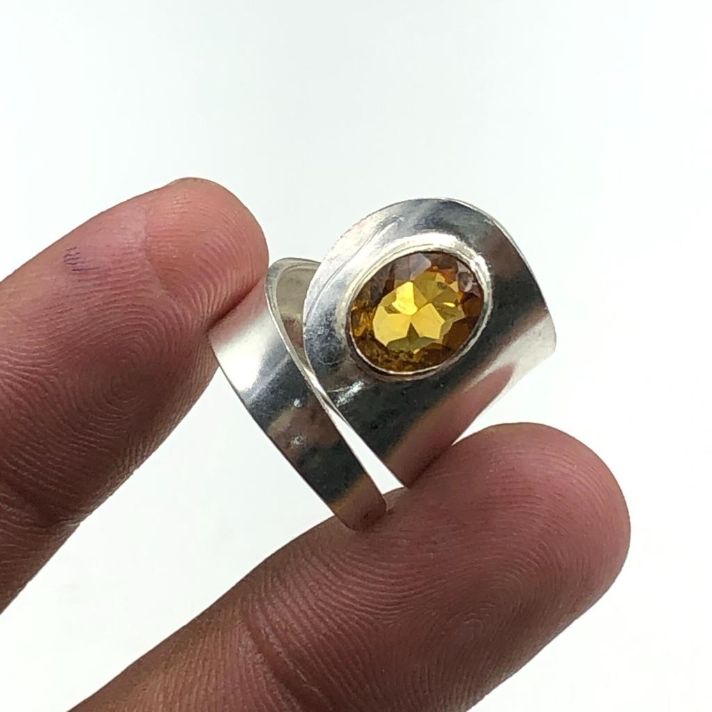 Natural Citrine Gemstone 925 Sterling Silver Jewelry Handmade Ring Gift For Her RR-2-4