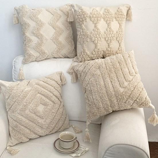 Pillowcase Stylish Bohemian Ethnic Tassel Design Thickened Embroidered Sofa Bedside Cushion Office